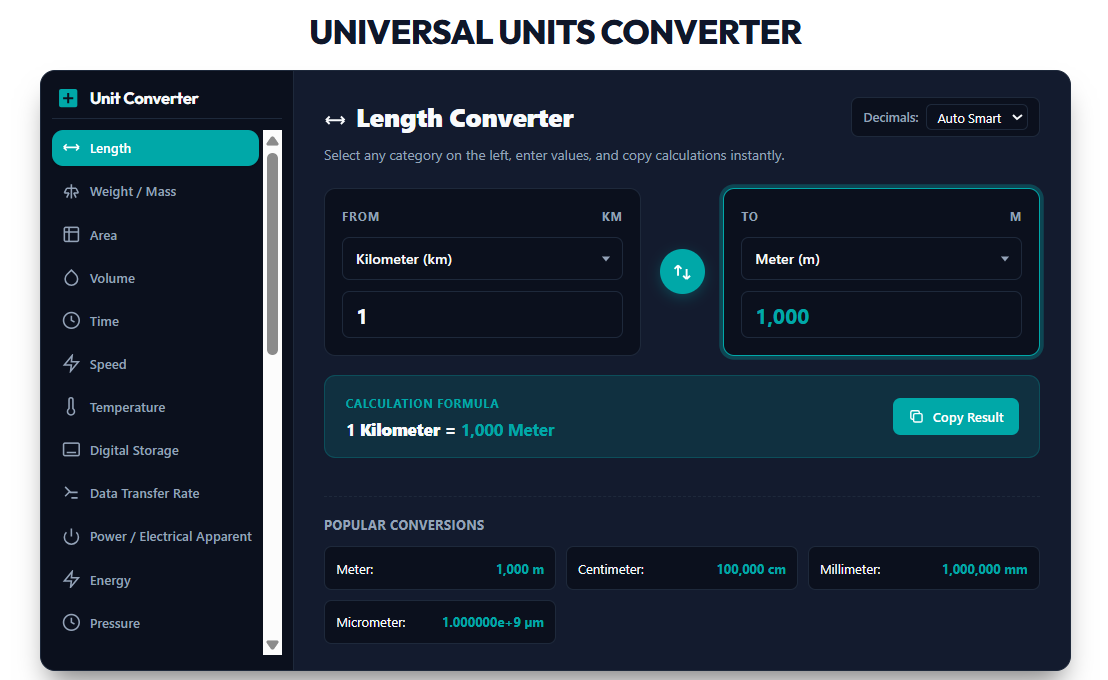 Units Converter interface 1