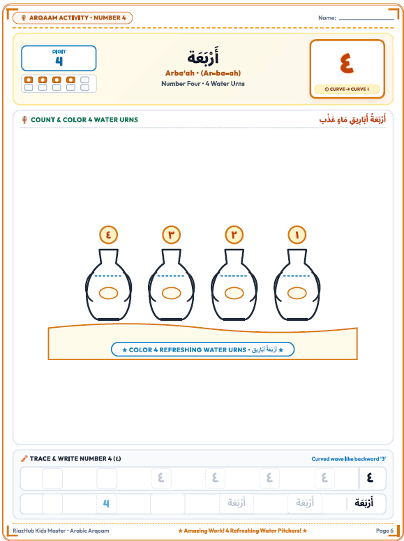 Arabic Numbers 1 to 20 - Printable Edition Screenshot