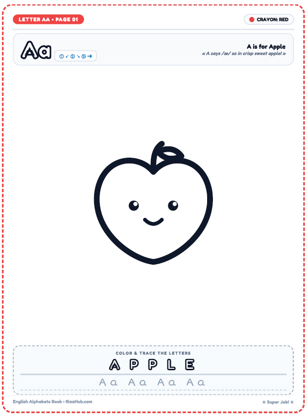 English Alphabets Coloring and Tracing Book First Page Screenshot