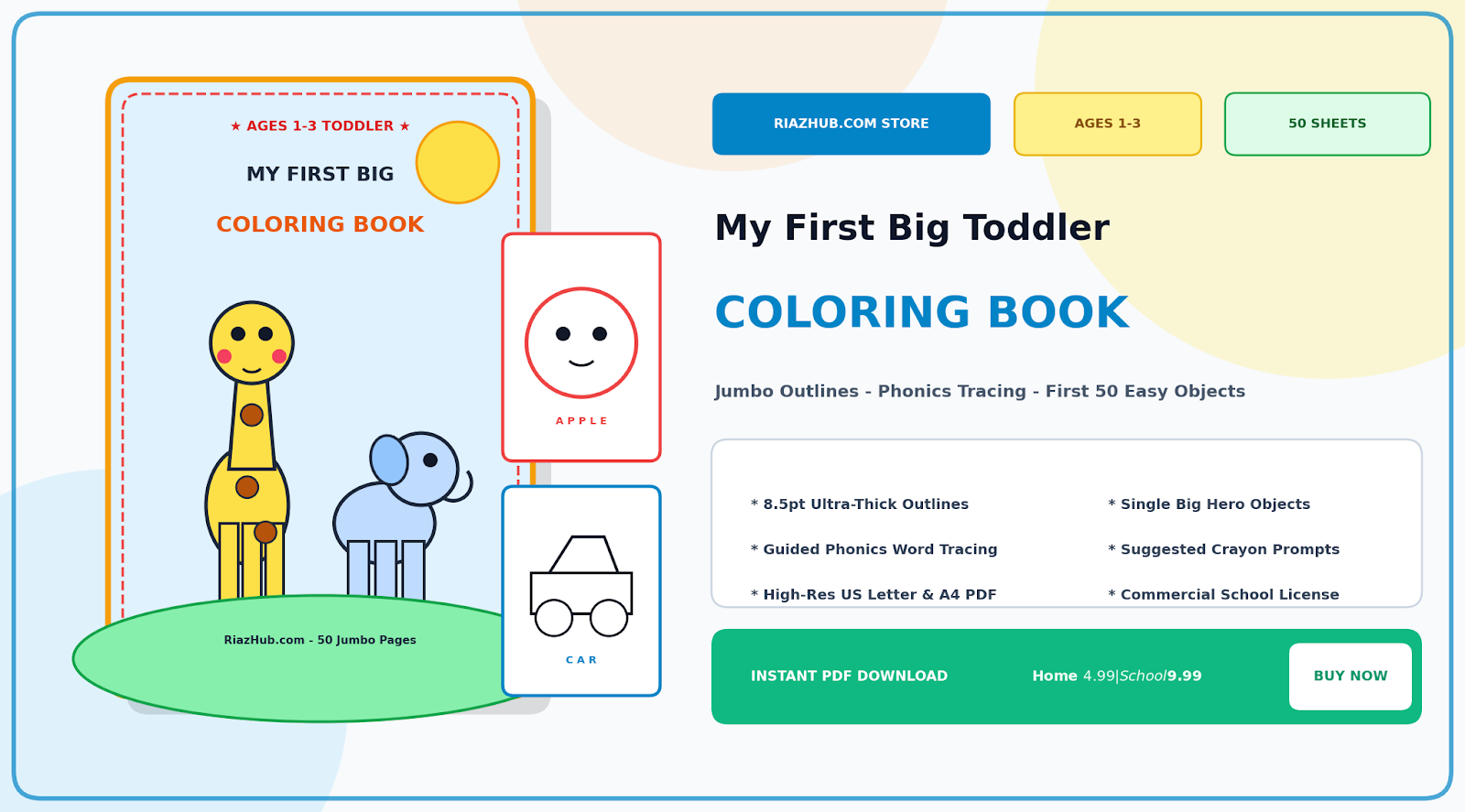 My First Big & Easy Toddler Coloring Book Cover