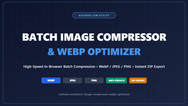 Batch Image Compressor & WebP Optimizer