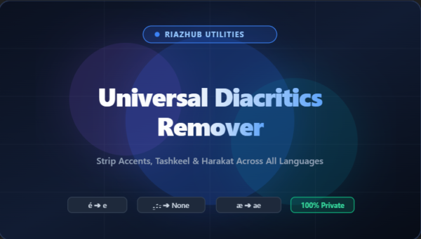 Universal Diacritics Remover & Tashkeel Stripper