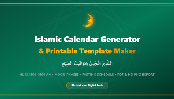 Islamic Calendar Generator & Printable Template Maker