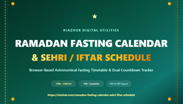Ramadan Fasting Calendar & Sehri/Iftar Schedule