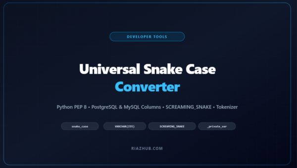 Snake Case Converter & Database/Backend Naming Suite