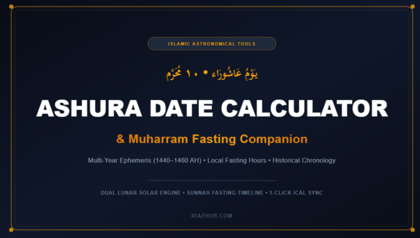 Ashura Date Calculator & Muharram Fasting Companion