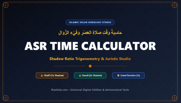 Asr Time Calculator & Shadow Ratio Horology