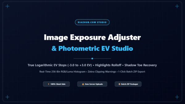 Image Exposure Adjuster & Photometric EV Studio