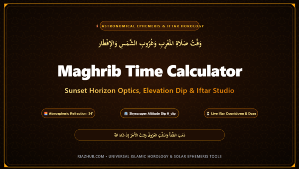 Maghrib Time Calculator, Sunset Horizon Optics & Iftar