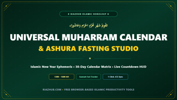 Muharram Calendar, Islamic New Year & Ashura Fasting