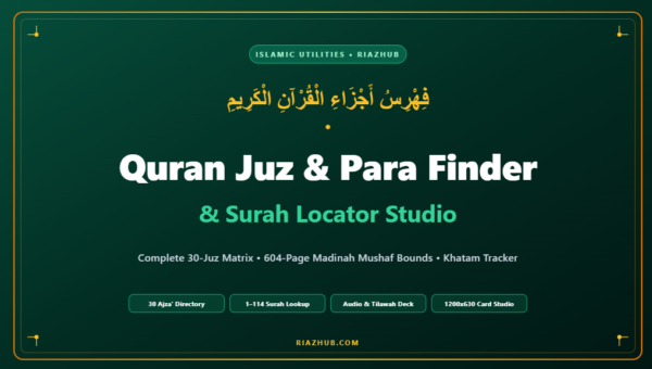 Quran Juz & Para Finder, Surah Locator & Tilawah