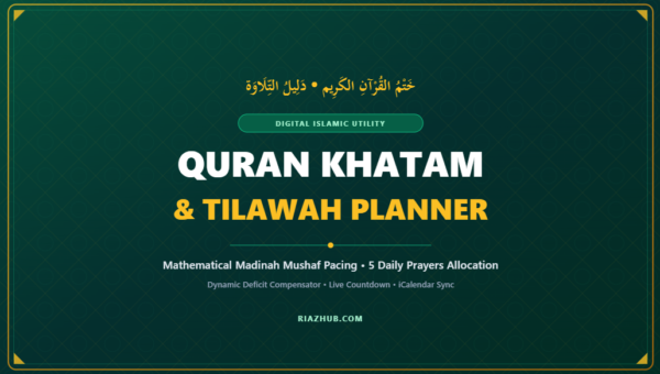 Quran Khatam & Tilawah Completion Planner