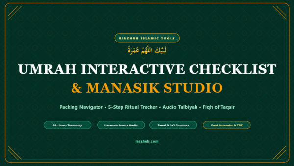 Umrah Interactive Checklist, Packing Navigator & Manasik