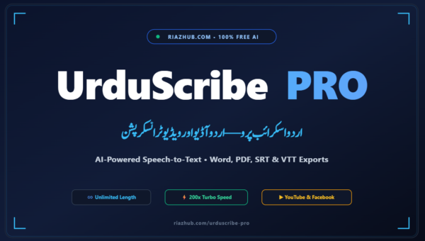 UrduScribe PRO: The 100% Free AI Urdu Speech-to-Text Studio