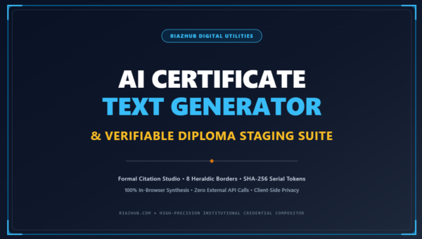 AI Certificate Text Generator & Verifiable Diploma Staging Suite