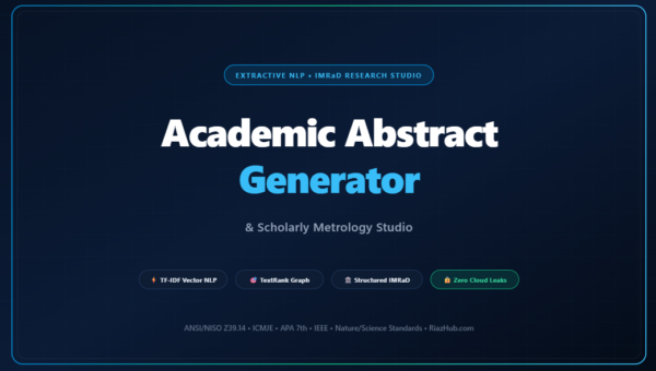 Academic Abstract Generator & Scholarly Metrology Studio