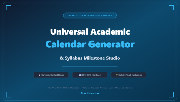 Academic Calendar Generator & Syllabus Milestone Studio