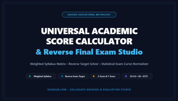 Academic Score Calculator, Weighted Assessment Matrix & Reverse Final Exam Target Studio
