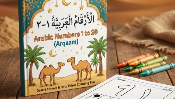 Arabic Numbers 1 to 20 (Arqaam) — Desert Camels & Date Palms Counting Fun
