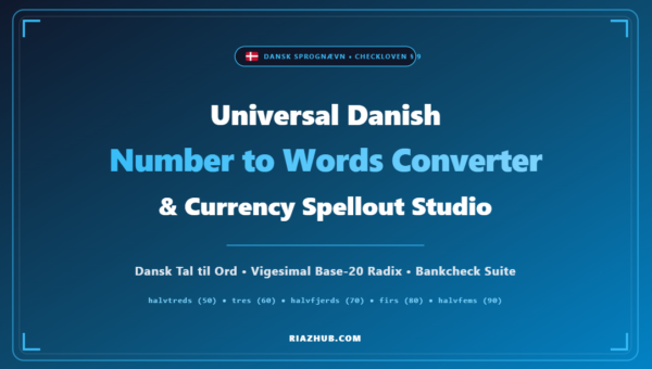 Danish Number to Words Converter & Currency Spellout Studio