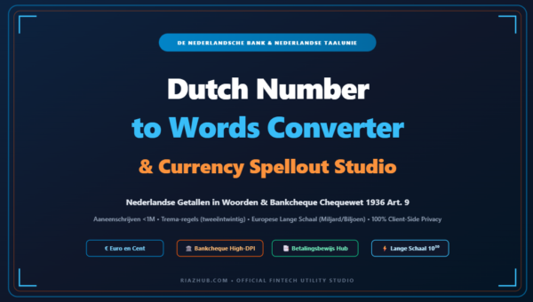 Dutch Number to Words Converter & Currency Spellout Studio