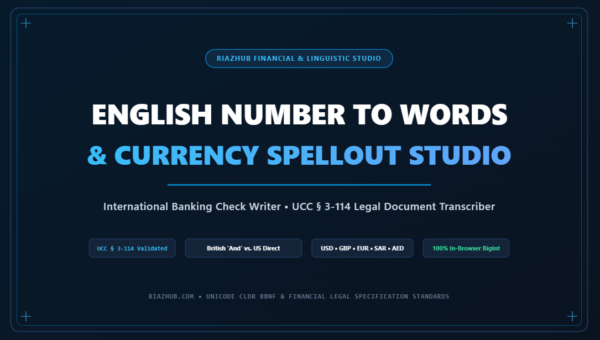 English Number to Words Converter & Currency Spellout Studio