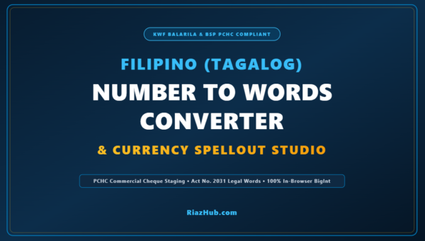 Filipino Tagalog Number to Words Converter & Currency Spellout Studio