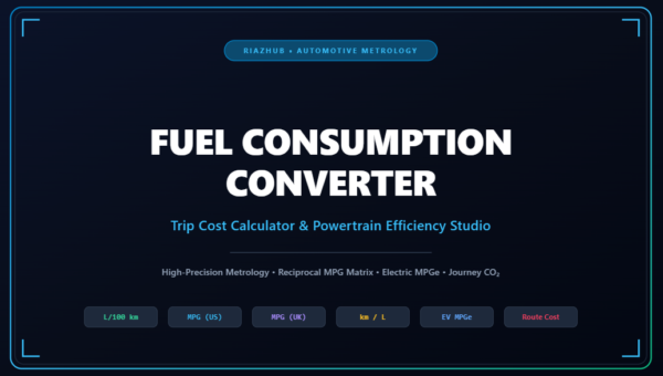 Fuel Consumption Converter, Trip Cost Calculator & Powertrain Efficiency