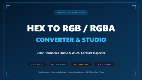 HEX to RGB / RGBA Converter, Color Harmonies Studio & WCAG Contrast Inspector
