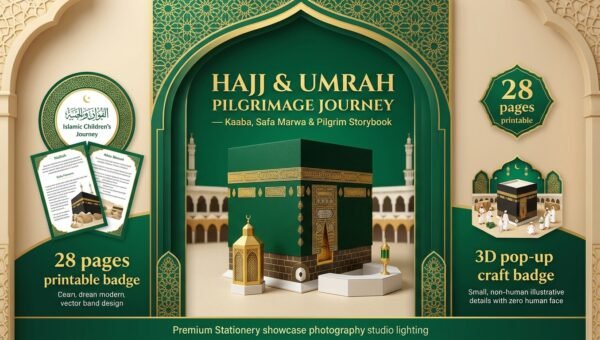 Hajj & Umrah Pilgrimage Journey — Kaaba, Safa Marwa & Pilgrim Storybook – Printable Edition