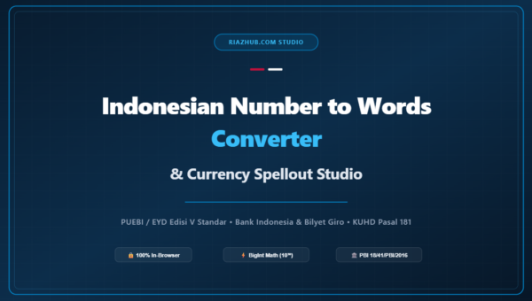 Indonesian Number to Words Converter & Currency Spellout Studio