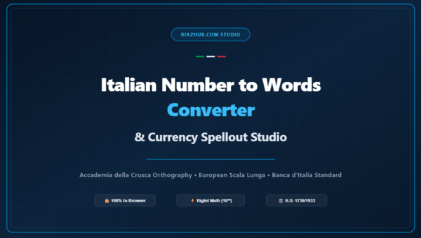 Italian Number to Words Converter & Currency Spellout Studio