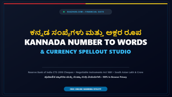 Kannada Number to Words Converter & Currency Spellout Studio