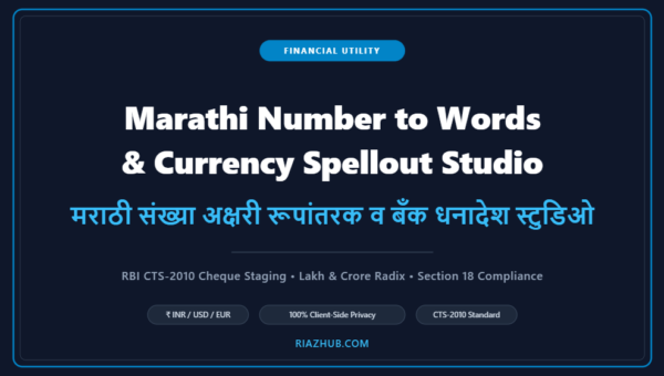 Marathi Number to Words Converter & Currency Spellout Studio
