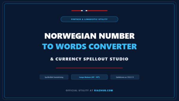 Norwegian Number to Words Converter & Currency Spellout Studio
