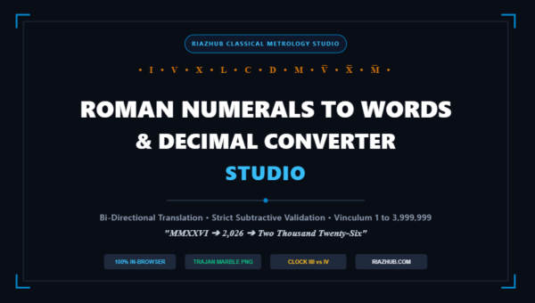 Roman Numerals to Words & Decimal Bi-Directional Converter Studio