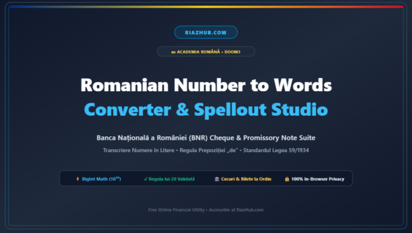 Romanian Number to Words Converter & Currency Spellout Studio
