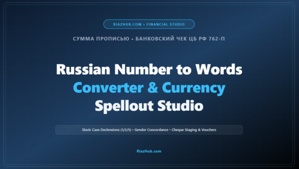 Russian Number to Words Converter & Currency Spellout Studio