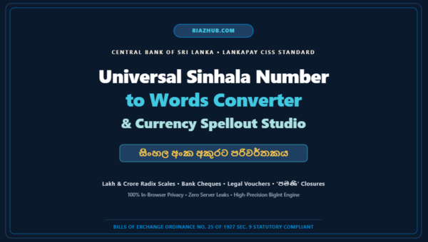 Sinhala Number to Words Converter & Currency Spellout Studio