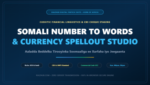 Somali Number to Words Converter & Currency Spellout Studio
