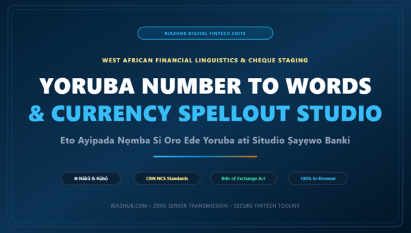 Yoruba Number to Words Converter & Currency Spellout Studio